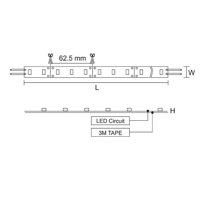FLH2420 24V 20W Dimmable Flexi LED Strip Light 1 Meter 3000K IP20