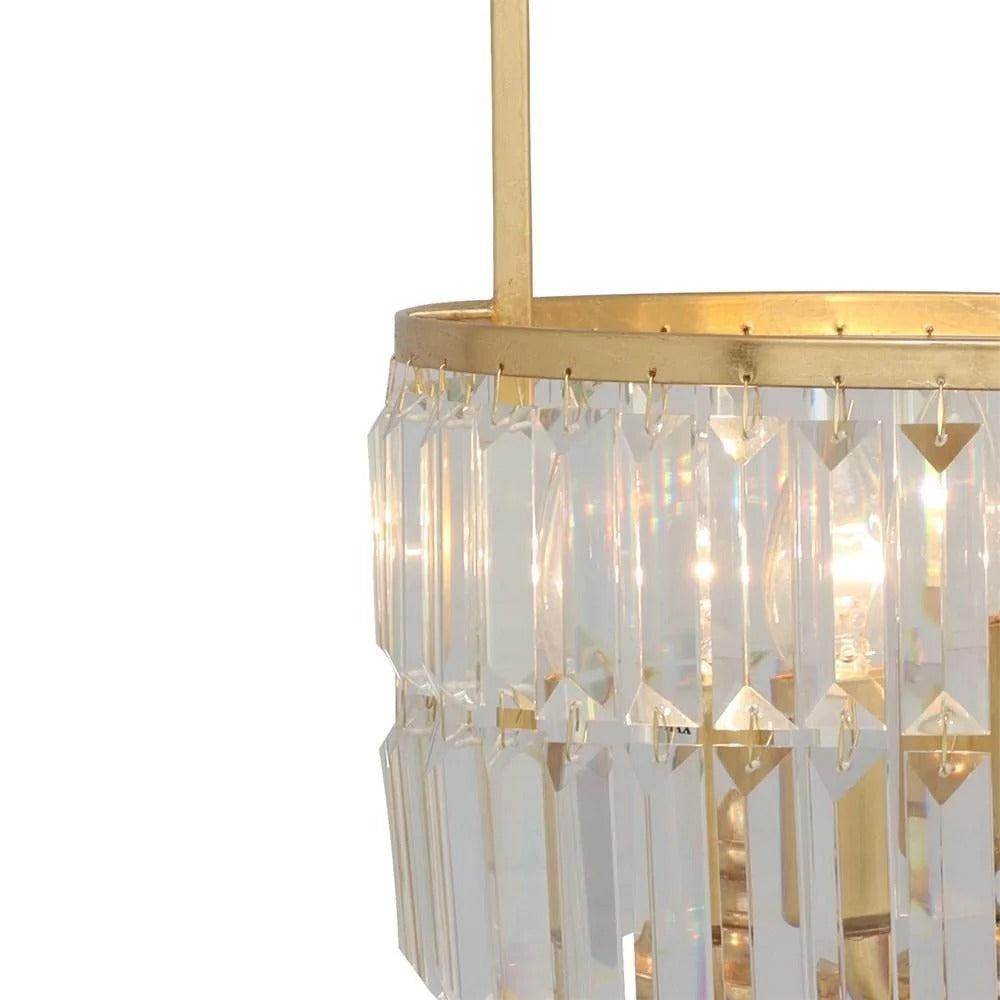 Tilly Crystal Pendant Light 3Lt in Gold Leaf