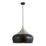 Weston Pendant Light in Black/Oak, Black/Satin Nickel, White/Oak, White/Satin Nickel