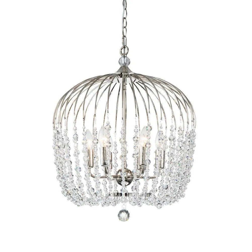 Evelyn Chandelier Crystal Beads 4Lt/6Lt/8Lt in Black or Nickel