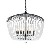 Evelyn Chandelier Crystal Beads 4Lt/6Lt/8Lt in Black or Nickel