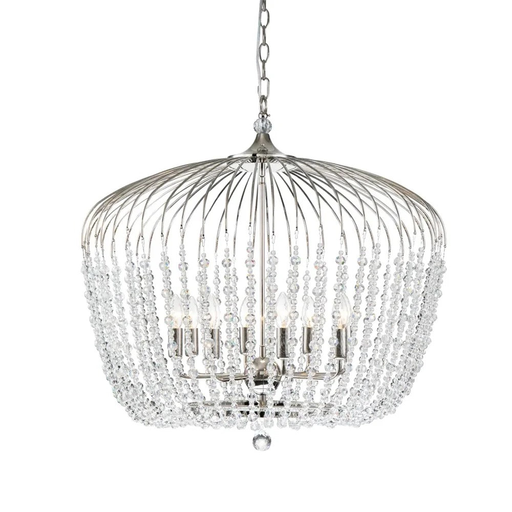 Evelyn Chandelier Crystal Beads 4Lt/6Lt/8Lt in Black or Nickel