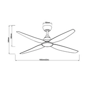 SAL Forbes 52" 30W DC Four Blade Ceiling Fan