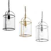 Isabella Lantern Pendant Light in Black, Gold or Silver