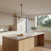 Delco Pendant Light 5 Light in Black, Black/Gold, Black/Satin Nickel