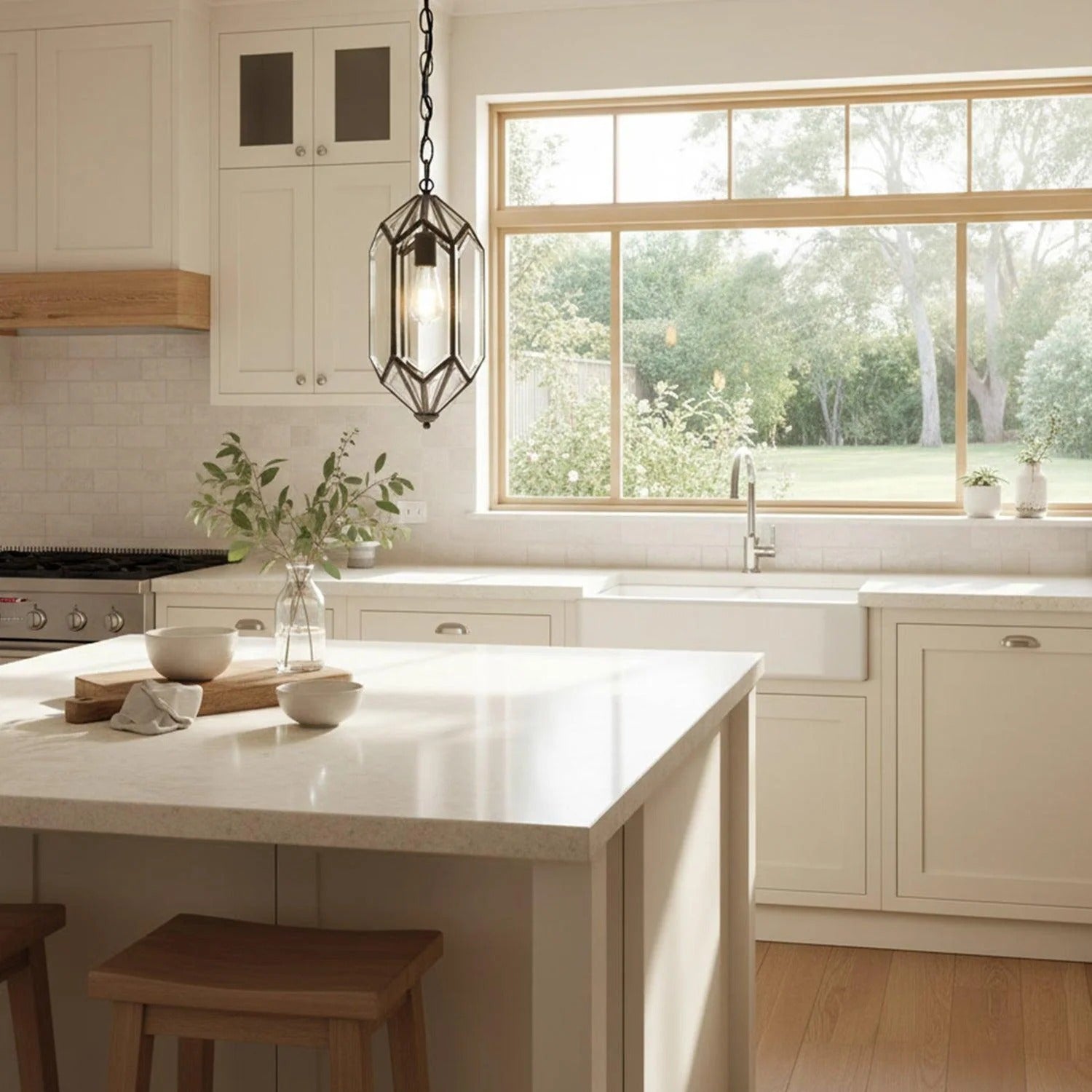 Eleanor Pendant Light Bevelled Glass in Weathered Bronze