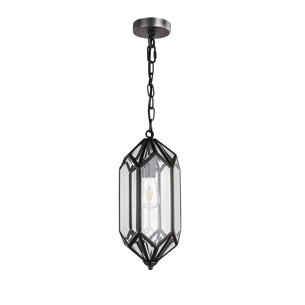 Eleanor Pendant Light Bevelled Glass in Weathered Bronze