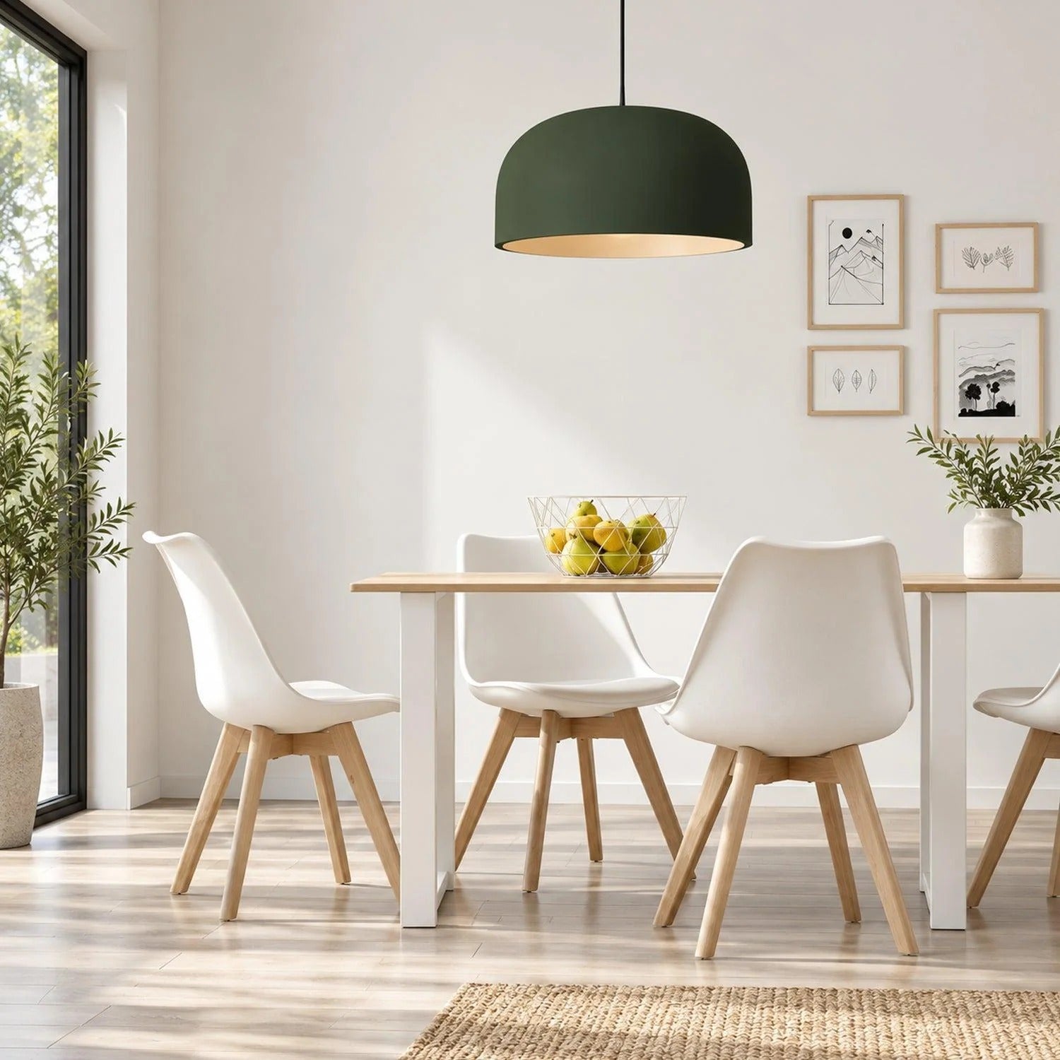 Oslo Pendant Light Small/Large in Black, Sage Green or White