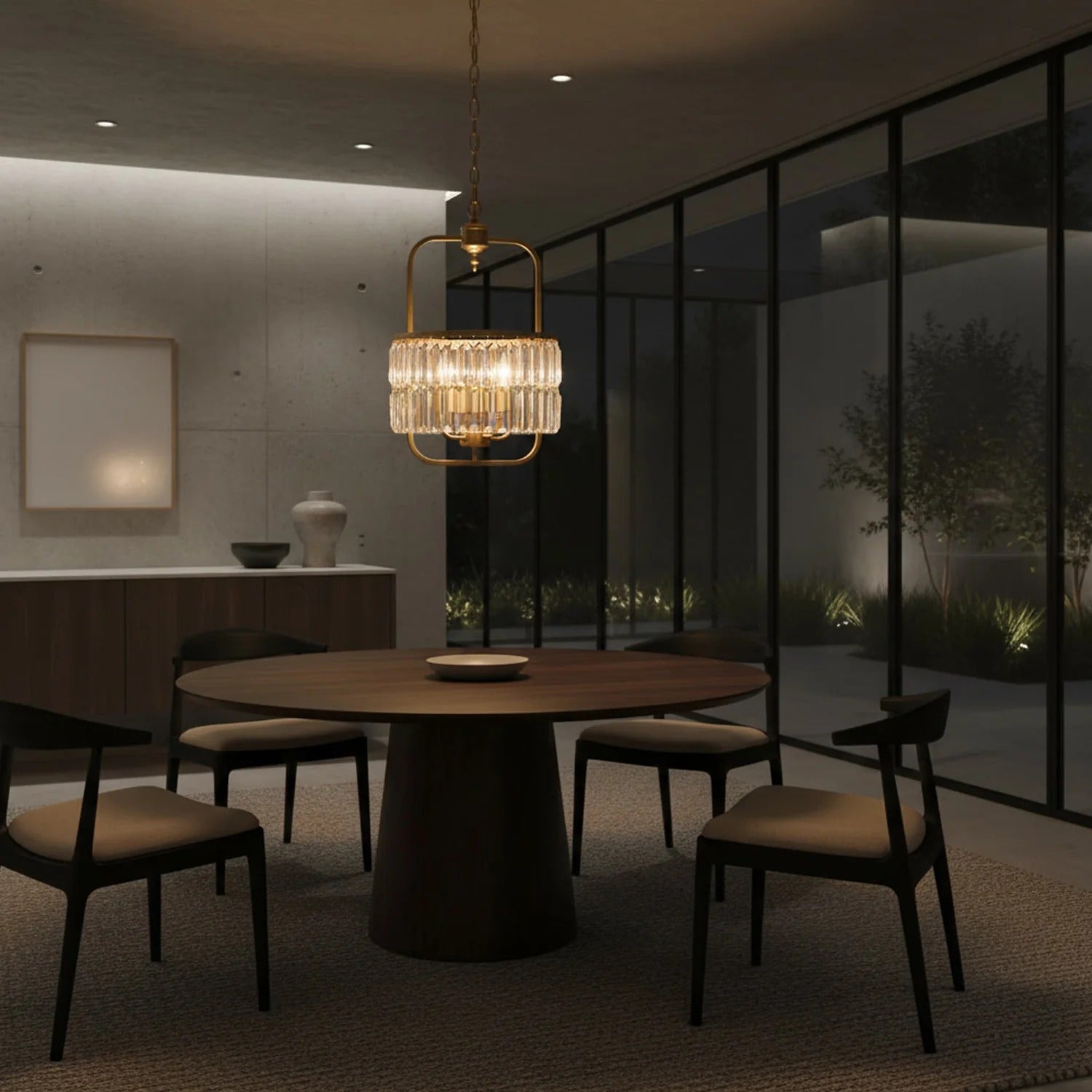 Tilly Crystal Pendant Light 3Lt in Gold Leaf