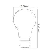 LG5 LED Filament Globe 240V 4W BC Opal Polycarbonate 2700K