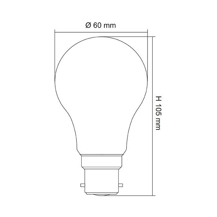 LG5 LED Filament Globe 240V 4W BC Opal Polycarbonate 2700K
