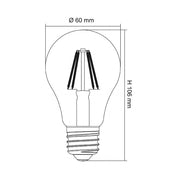 LG5 LED Filament Globe 240V 4W ES Clear Glass 5000K