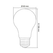 LG9 LED Filament Globe 240V 8W ES Opal Polycarbonate 2700K