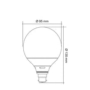 LG95 LED Globe 240V 10W BC Opal Polycarbonate 6000K