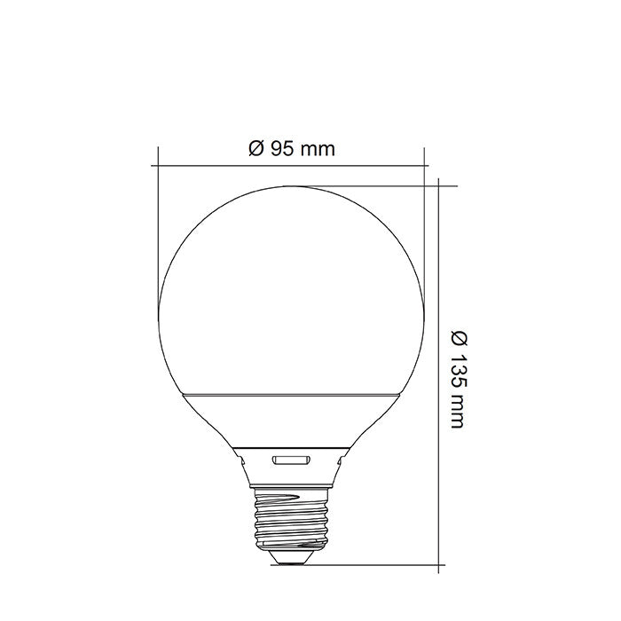 LG95 LED Filament Globe 240V 6W ES Clear Glass 2700K