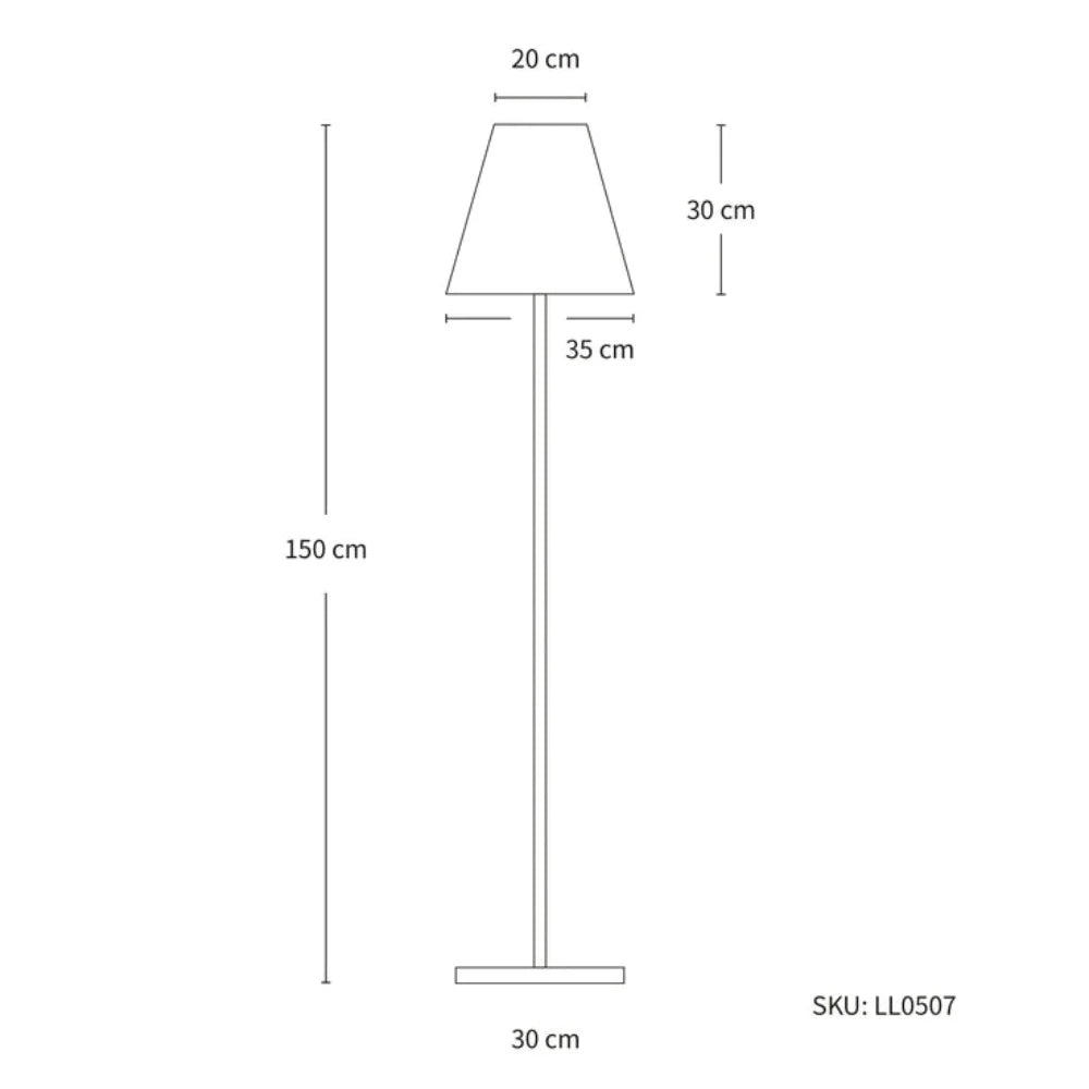 LED Floor Lamp 5V Battery White Metal 3000K & RGB