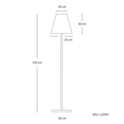 LED Floor Lamp 5V Battery White Metal 3000K & RGB