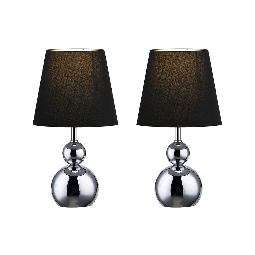Hulu Set of 2 Table Lamp 2 Lights Black Fabric