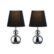 Hulu Set of 2 Table Lamp 2 Lights Black Fabric