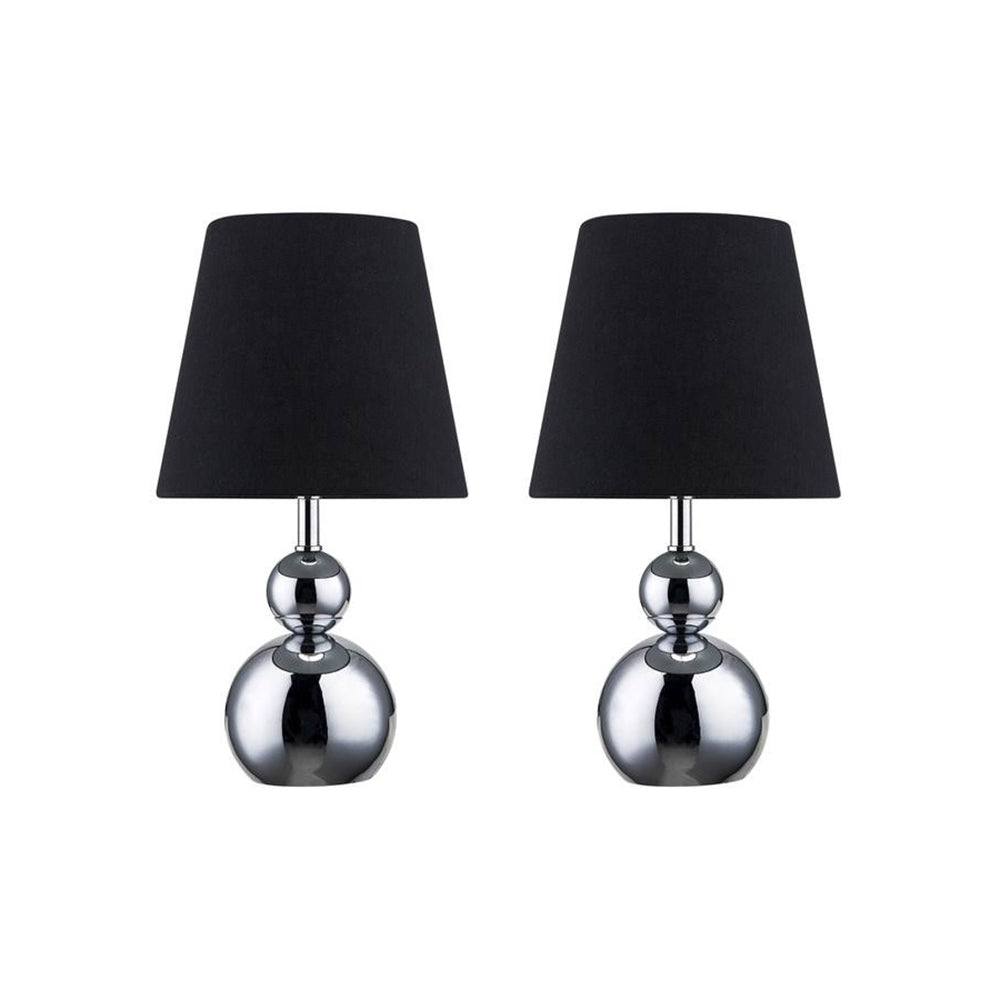 Hulu Set of 2 Table Lamp 2 Lights Black Fabric