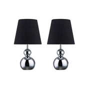 Hulu Set of 2 Table Lamp 2 Lights Black Fabric