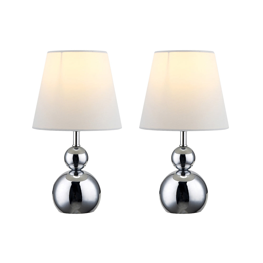 Hulu Set of 2 Table Lamp 2 Lights White Fabric