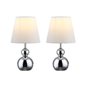Hulu Set of 2 Table Lamp 2 Lights White Fabric