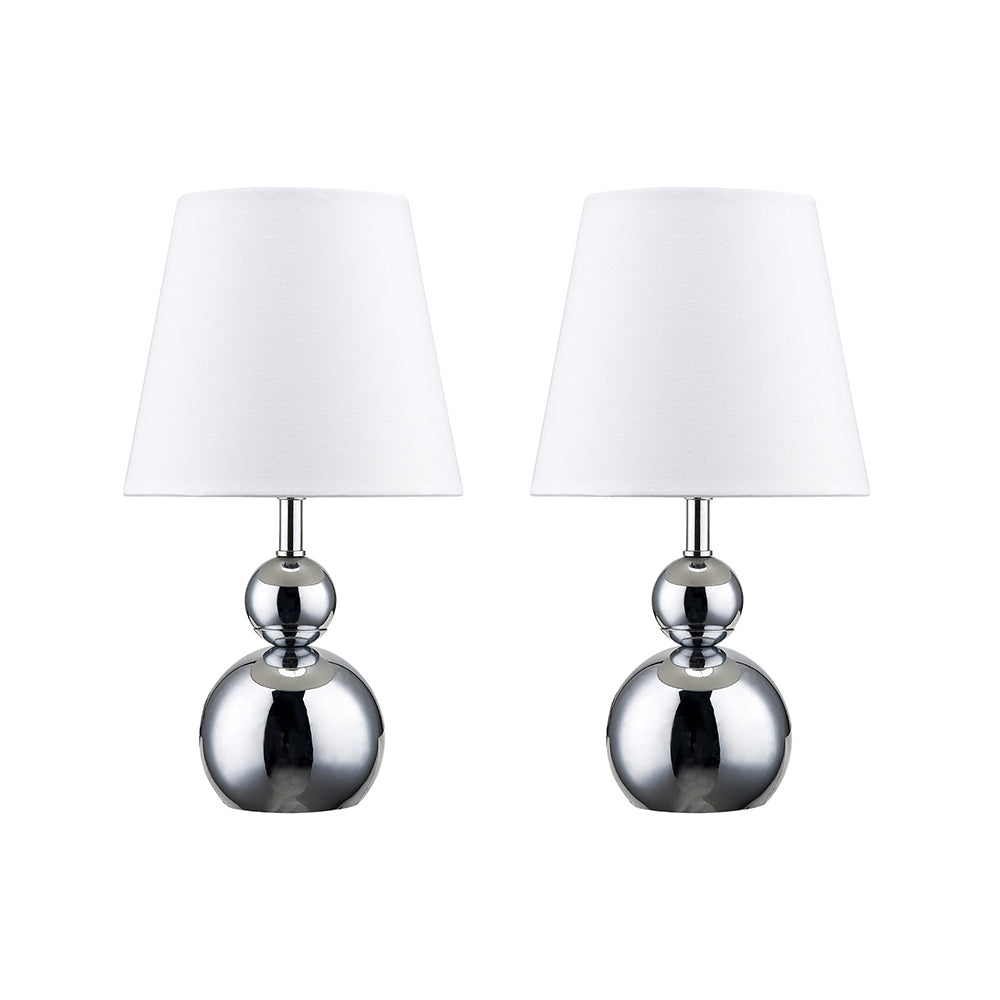Hulu Set of 2 Table Lamp 2 Lights White Fabric
