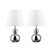 Hulu Set of 2 Table Lamp 2 Lights White Fabric