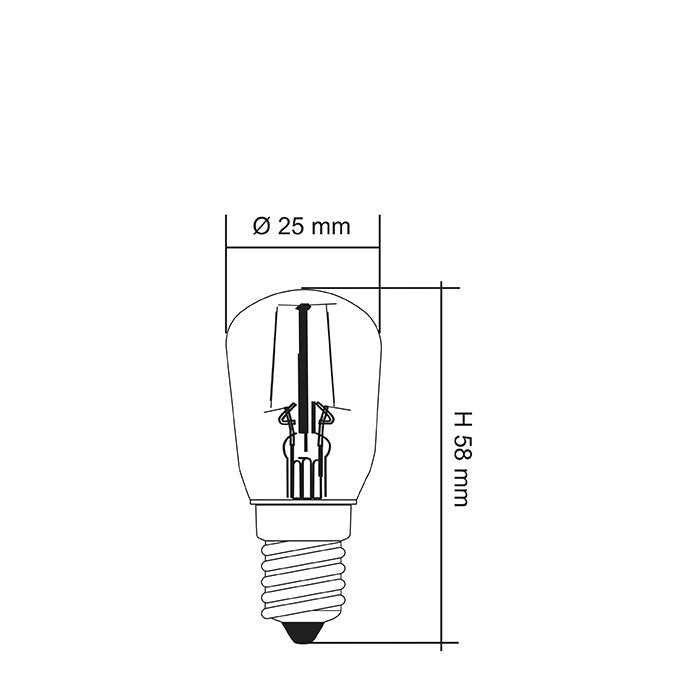 LED Filament Globe 240V 1.5W SES Clear Glass 3000K