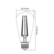 LED Filament Globe 240V 1W ES Champagne Glass 2200K