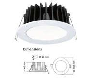 ECOGEM S9041TC Round Dimmable LED Downlight Satin Nickel 10W TRI Colour