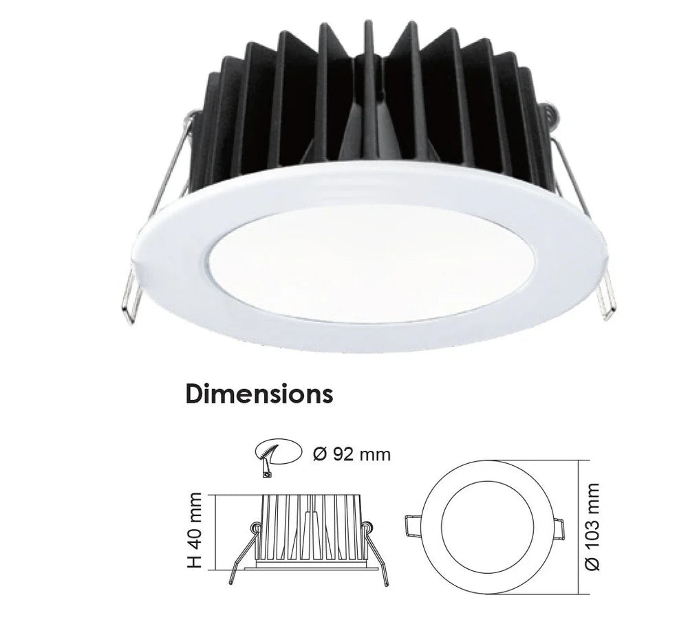 ECOGEM S9041TC Round Dimmable LED Downlight Satin Nickel 10W TRI Colour