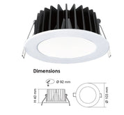 Ecogem Recessed LED Downlight 10W SFI White Aluminium 3 CCT