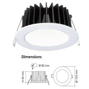 ECOGEM Recessed LED Downlight 10W White 3CCT