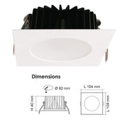 ECOGEM S9041TC Square Dimmable LED Downlight White 10W TRI Colour