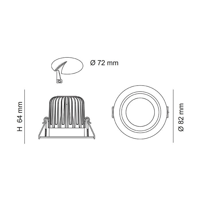 Ecostar Recessed LED Downlight 9W White Aluminium 3 CCT