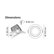 Ecostar Recessed LED Downlight 9W White Aluminium 3 CCT