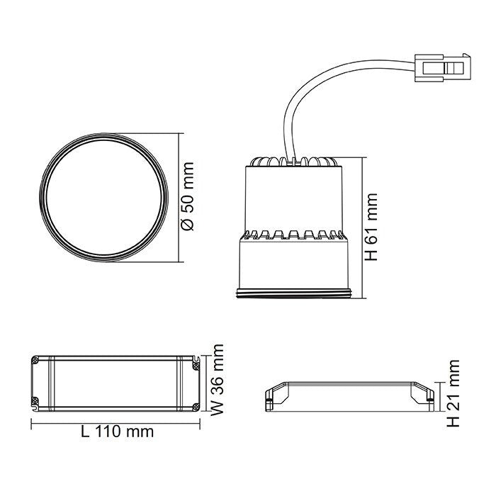 Unifit LED Mpdule 9W Aluminium 3000K