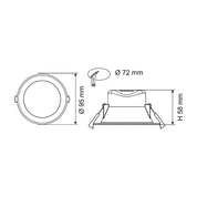 WAVE S9064TC Round Dimmable LED Downlight White 7W TRI Colour