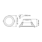WAVE S9065TC Round Dimmable LED Downlight White 9W TRI Colour