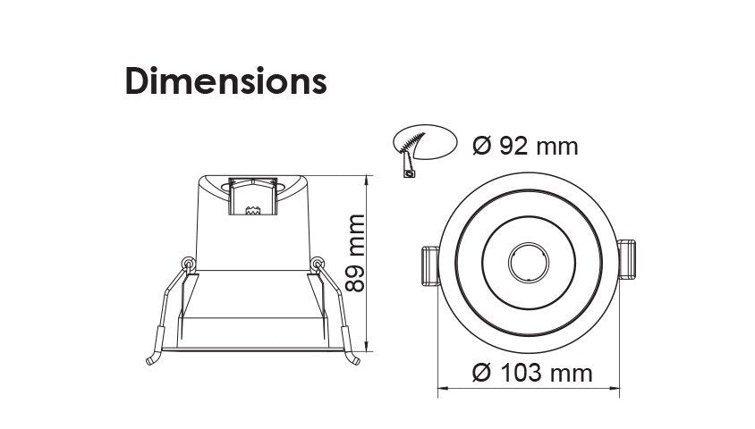 COOLUM PLUS S9068 Round Dimmable LED Downlight White 9W TRI Colour