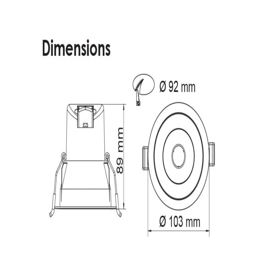 COOLUM Recessed LED Downlight 9W White 3CCT