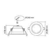 PREMIER S9076TC DP Round LED Downlight White 30W/40W TRI Colour