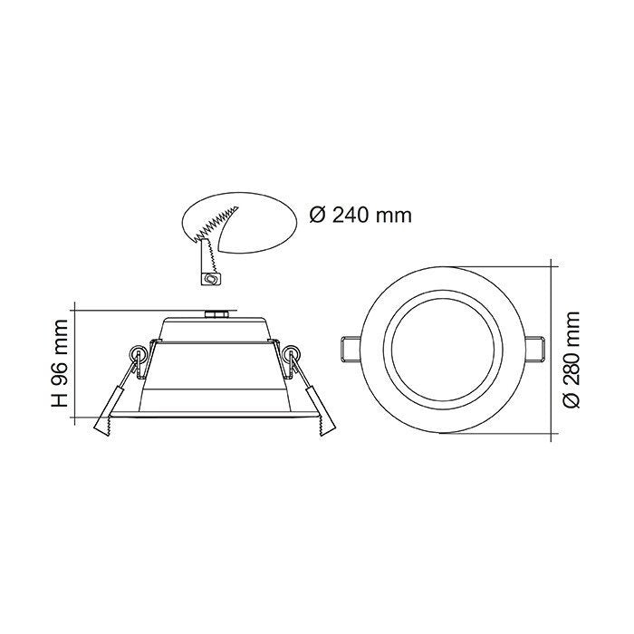 PREMIER S9076TC DP Round LED Downlight White 30W/40W TRI Colour