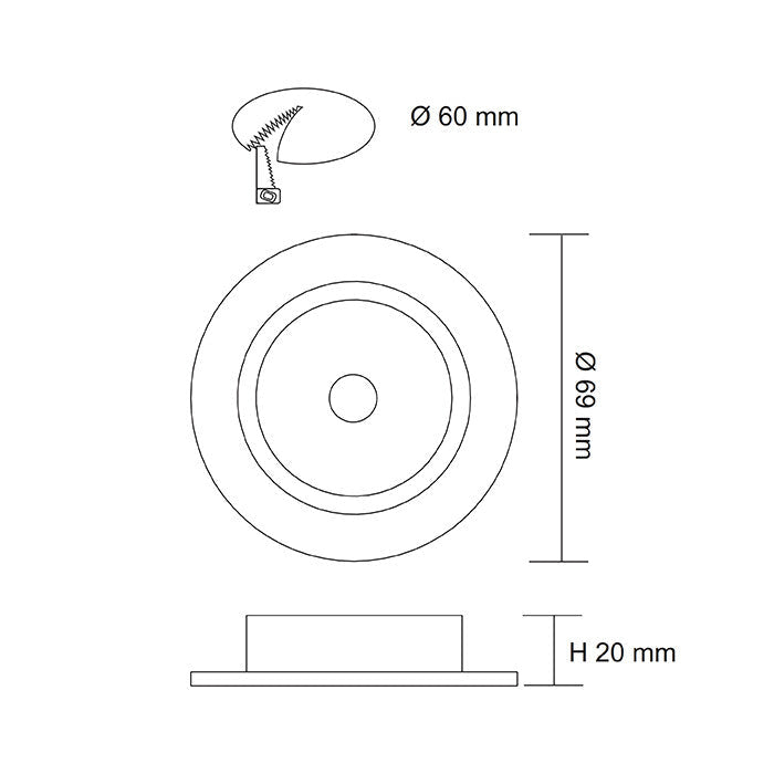 Anova Recessed LED Downlight 12V DC 4W Satin Nickel Aluminium 4000K
