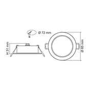 TRADEGEM Recessed LED Downlight 8W White 3CCT