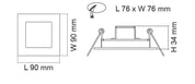 BROOM S9311 Recessed LED Step Light Satin Nickel 12V 3W 3000K