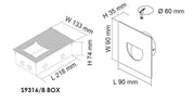 DARHAM SQUARE S9316 Recessed LED Step Light Anodised Silver 12V 1.5W 3000K