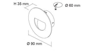 DARHAM ROUND S9317 Recessed LED Step Light White 12V 1.5W 3000K